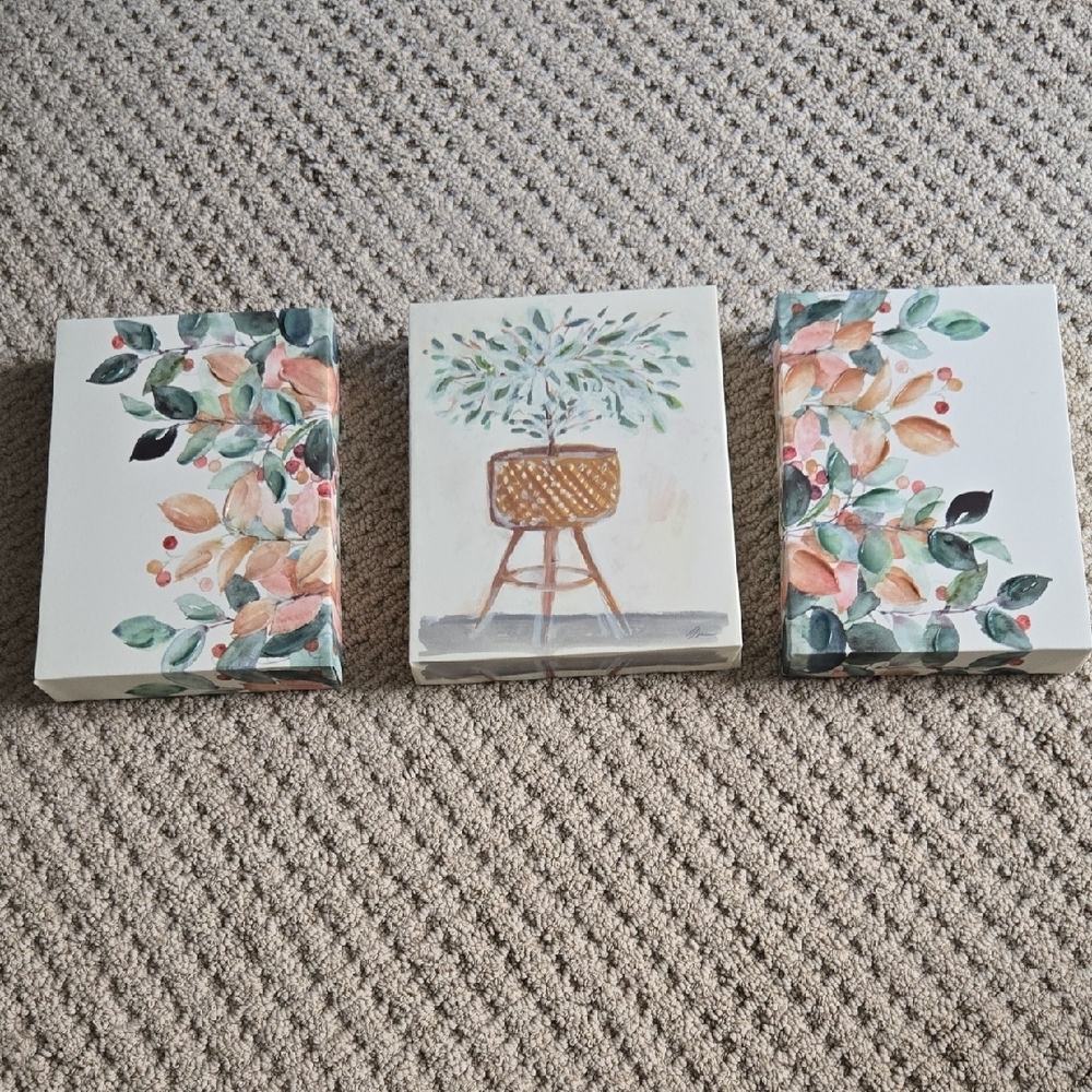 Floral and Plant Canvas Wall Art Set